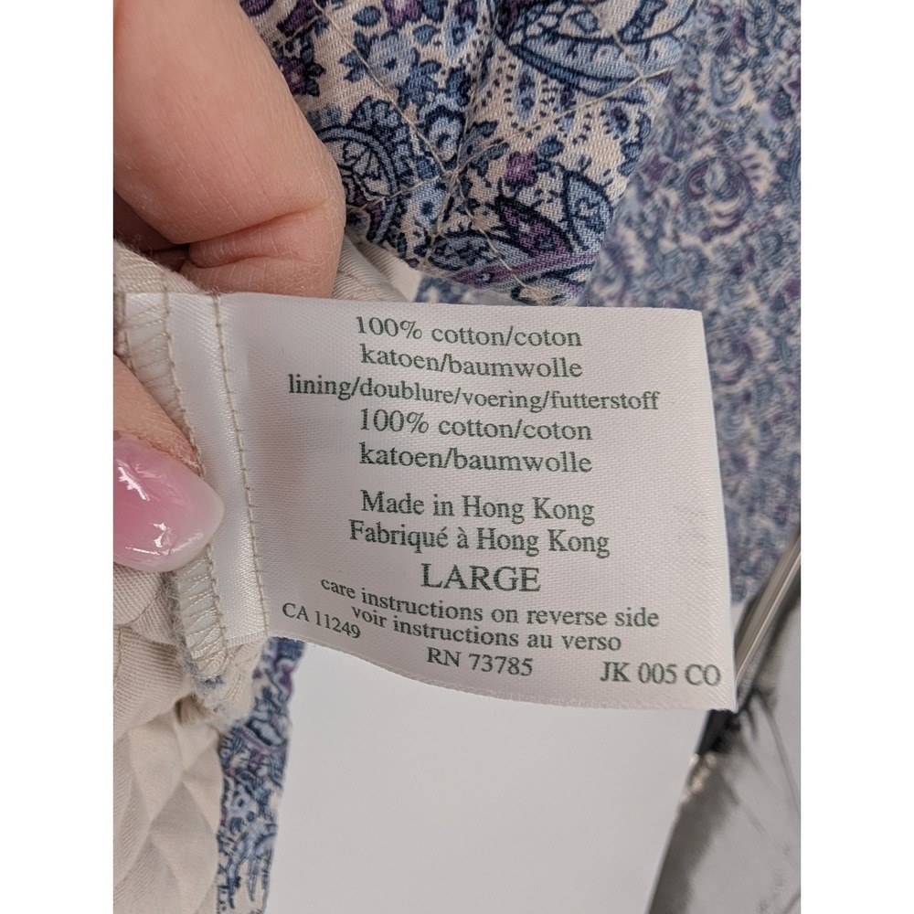 VTG Laura Ashley Quilted Paisley Cotton Jacket Boho Cottage Prairie Floral Large - Picture 10 of 14
